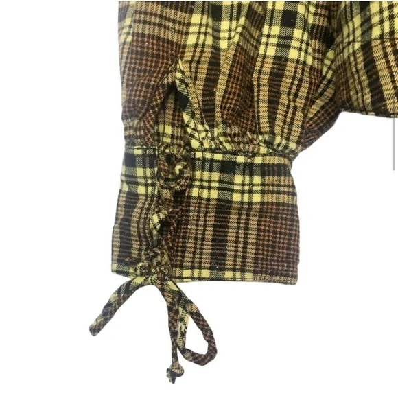 Free People Sun City Plaid Distressed Shirt. NWT Size Small. - Picture 7 of 10